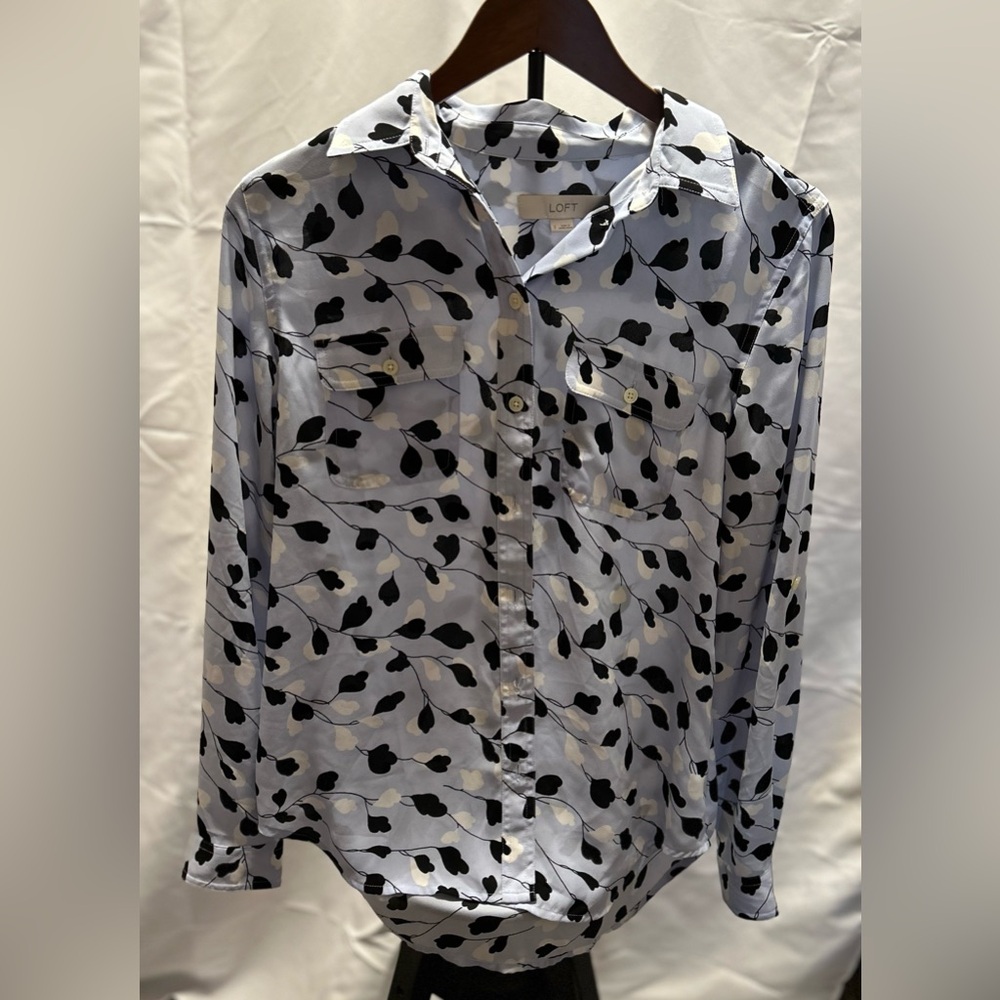 Loft button down sheer blouse, size S
